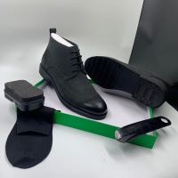 Black Nubuck Leather Lace-Up Ankle Boots (Available sizes for this Color: 40, 42, 43, 44, 45 and 46)